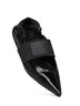 Black Naplack leather Crush ballet flats