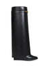 Stivali al ginocchio Shark Pinch in pelle nera