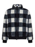 Blouson in pile a quadri nero e bianco