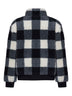 Blouson in pile a quadri nero e bianco