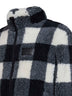 Blouson in pile a quadri nero e bianco