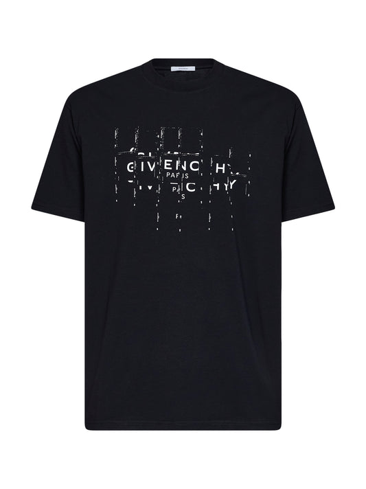 T-shirt in cotone nero con stampa Photographic Negative