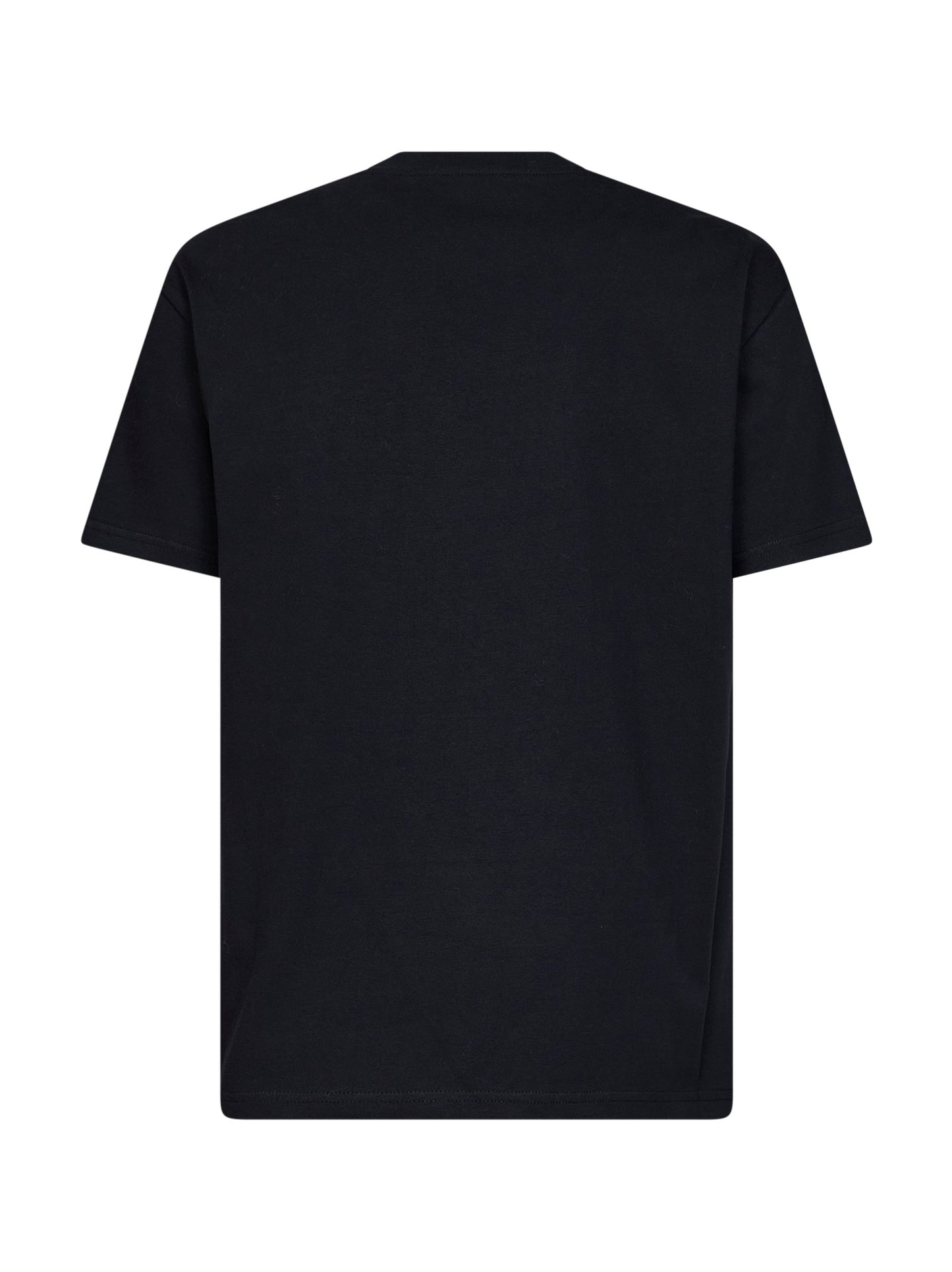 Black cotton T-shirt with Givenchy Paris Pompom embroidery