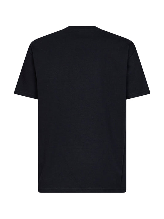 T-shirt in cotone nero con ricamo Givenchy Paris Pompom