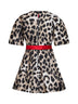 Beige leopard jacquard Cocoon mini dress