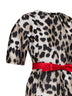 Beige leopard jacquard Cocoon mini dress