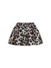 Minigonna ampia in jacquard leopardato beige