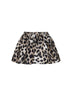 Minigonna ampia in jacquard leopardato beige