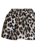 Minigonna ampia in jacquard leopardato beige