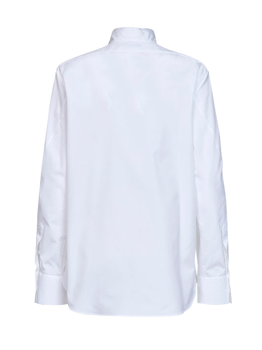 White poplin Cocoon bow shirt