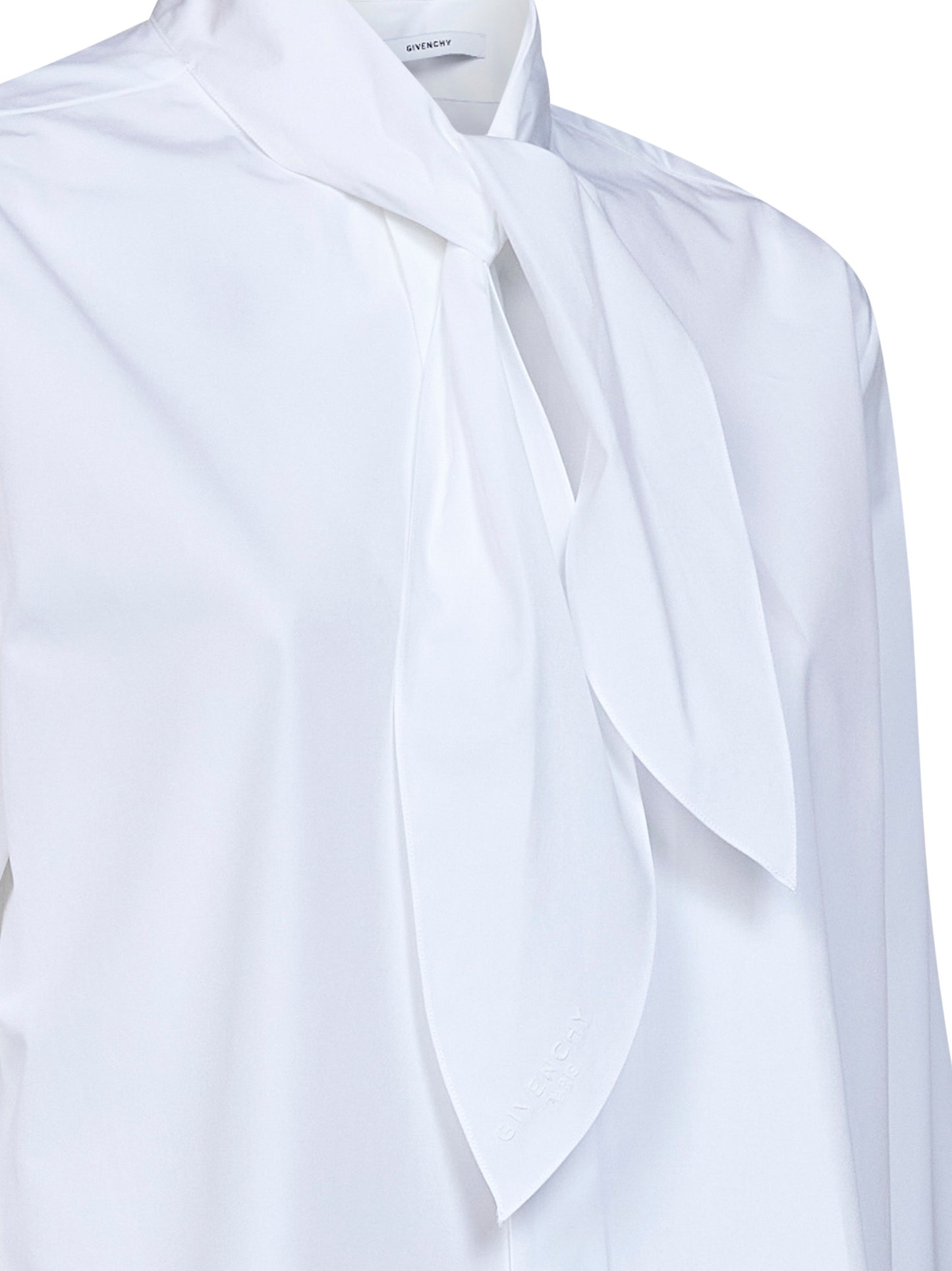 White poplin Cocoon bow shirt