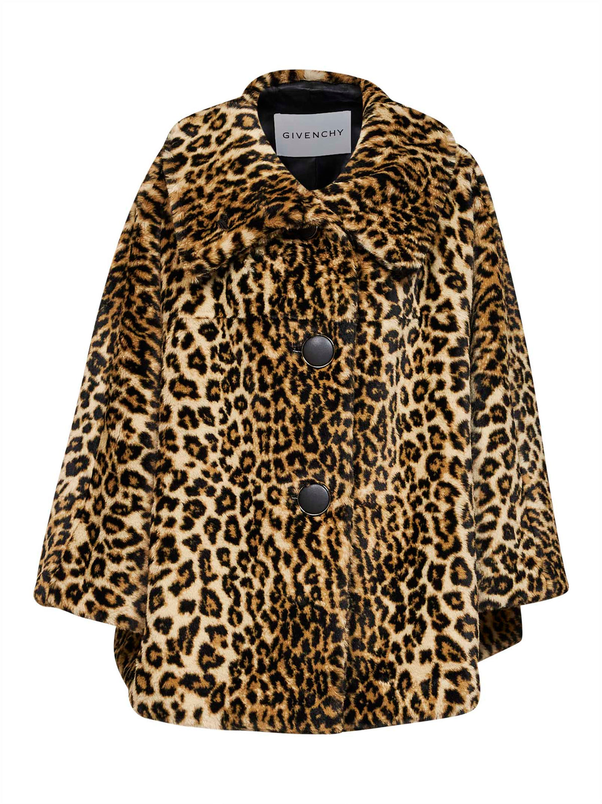 Cappotto corto in pelliccia ecologica leopardata