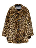 Cappotto corto in pelliccia ecologica leopardata