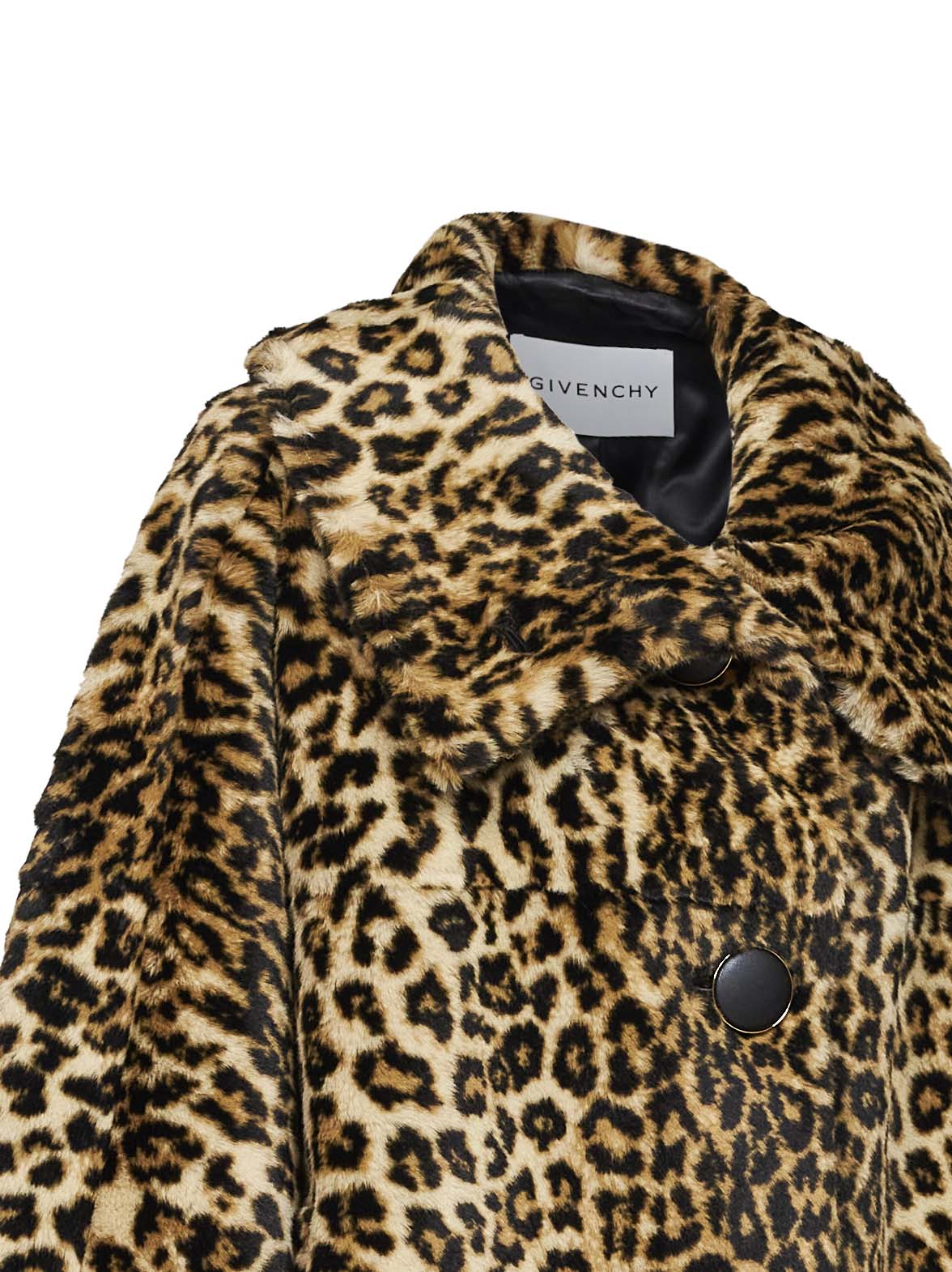 Cappotto corto in pelliccia ecologica leopardata