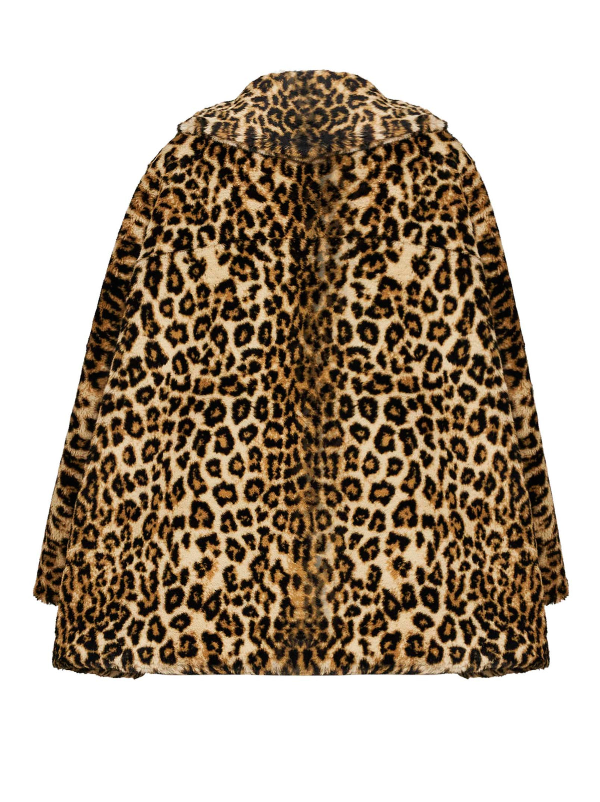 Cappotto corto in pelliccia ecologica leopardata