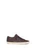 Dark brown grained leather Super-Star sneakers