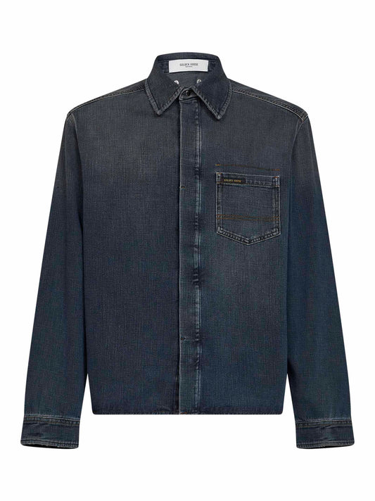 Blue lightweight cotton denim Roger Journey shirt