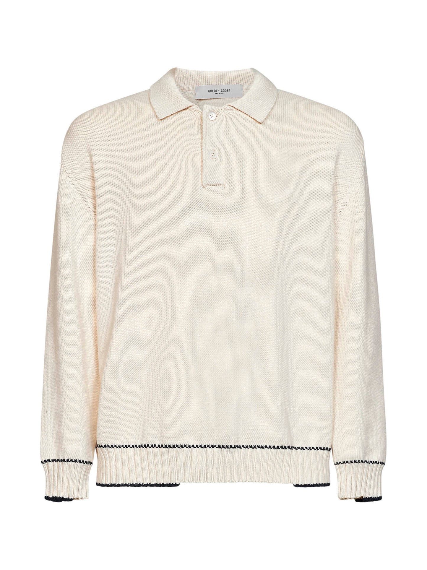 Polo in maglia di cotone bianco con stampa