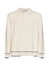 Polo in maglia di cotone bianco con stampa
