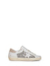 White leather and platinum glitter Super-Star sneakers