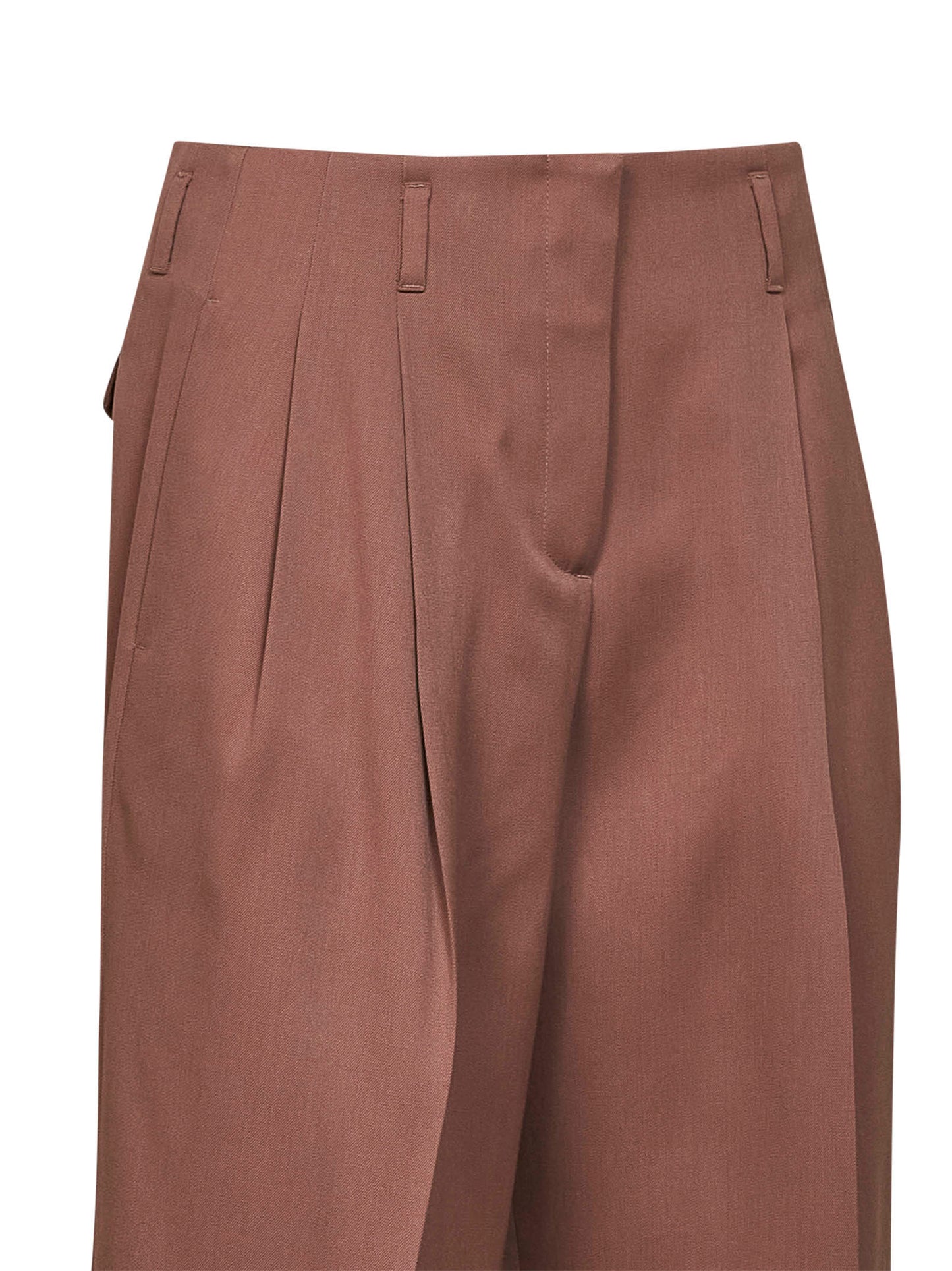 Bronze pink wool gabardine Journey wide-leg trousers