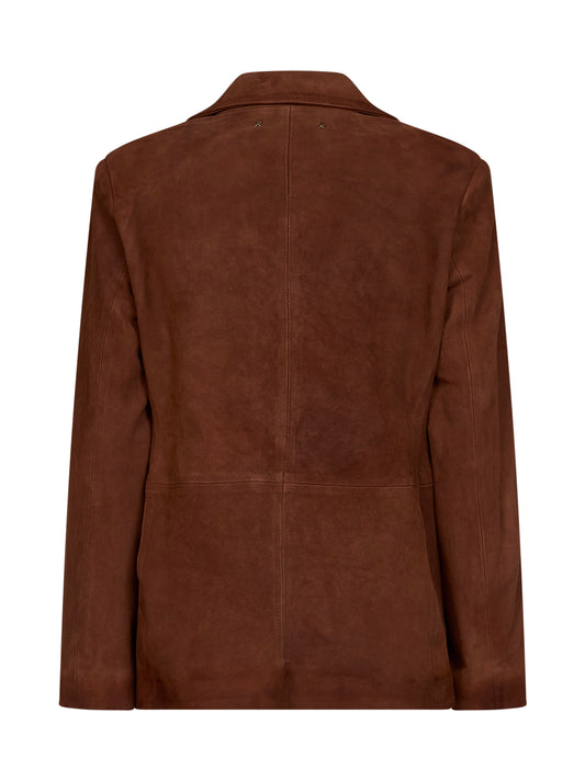 Brown waxed suede Robyn blazer