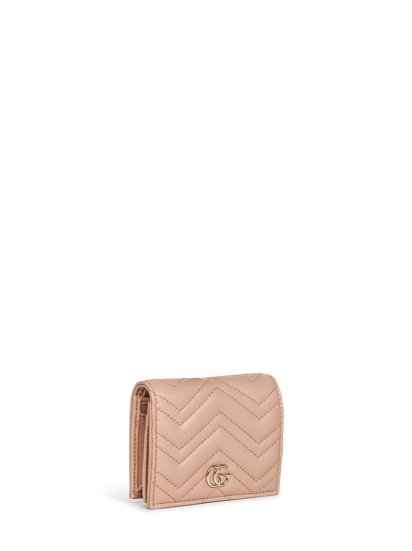 Pinky beige GG Marmont card case wallet