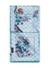 Light blue printed silk twill scarf<BR/>