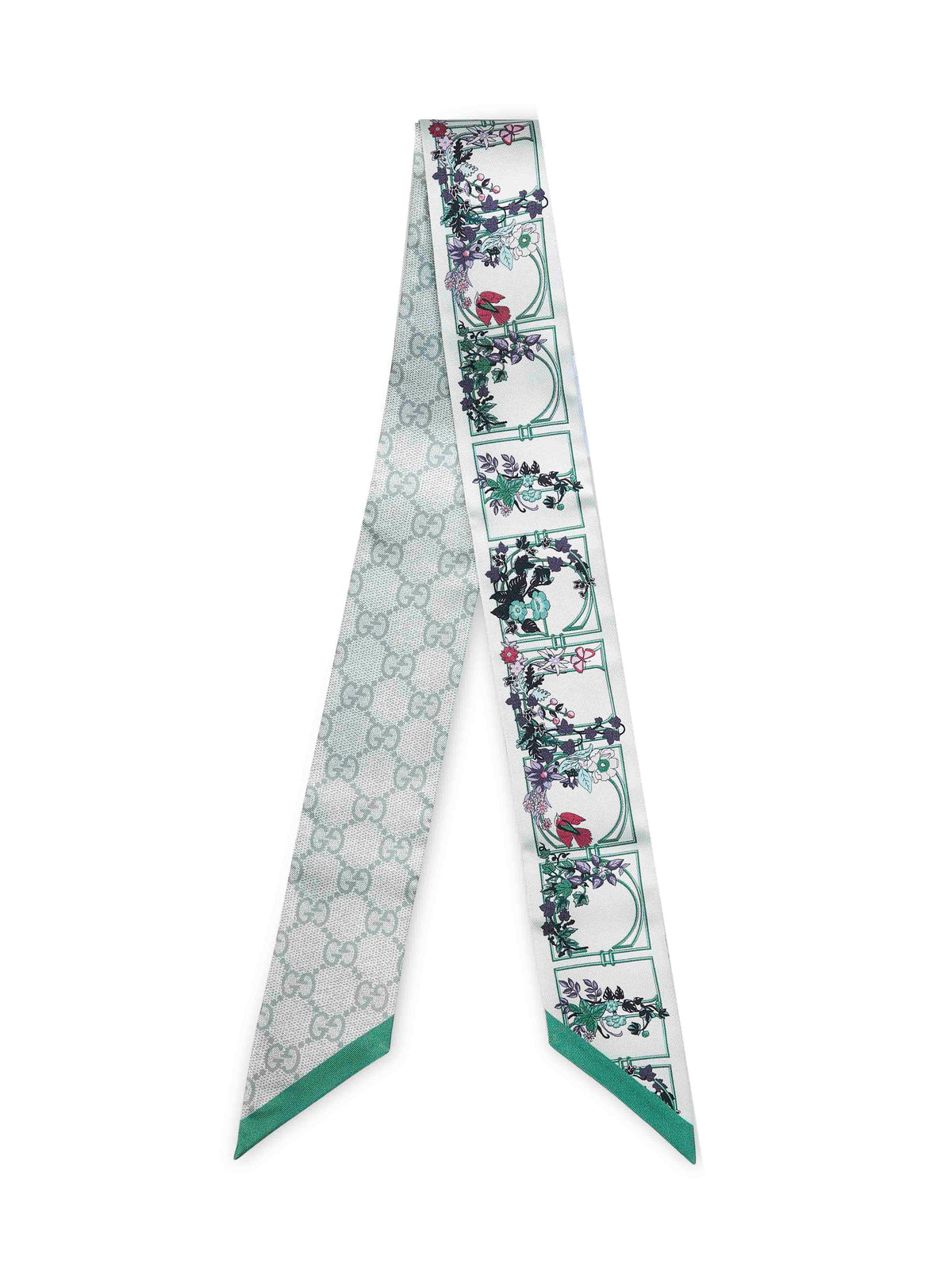 Foulard in seta con motivo GG multicolore<BR/>