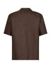 Camicia bowling in tessuto GG di misto lino marrone