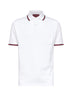 White stretch cotton piqué embroidered polo shirt