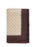 Brown laminated GG wool shawl