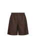 Brown linen blend GG canvas shorts