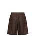 Brown linen blend GG canvas shorts