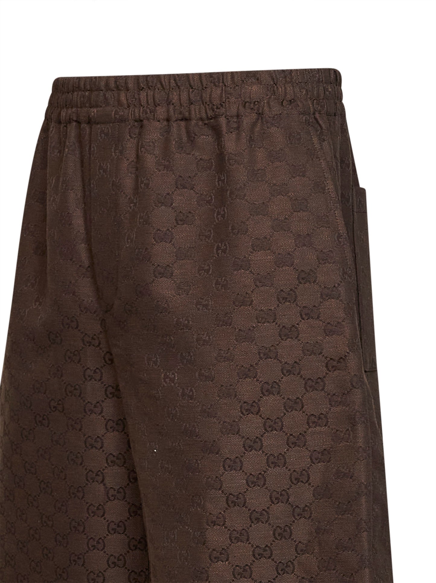 Brown linen blend GG canvas shorts