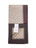 Carré in twill di seta stampato laminato marrone