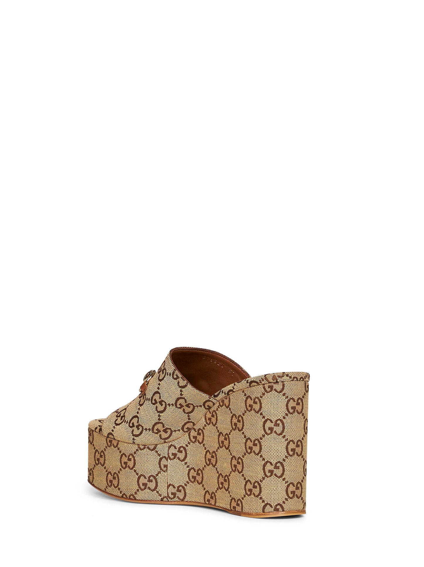Sandali con zeppa e Morsetto beige e marrone scuro