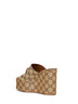 Sandali con zeppa e Morsetto beige e marrone scuro