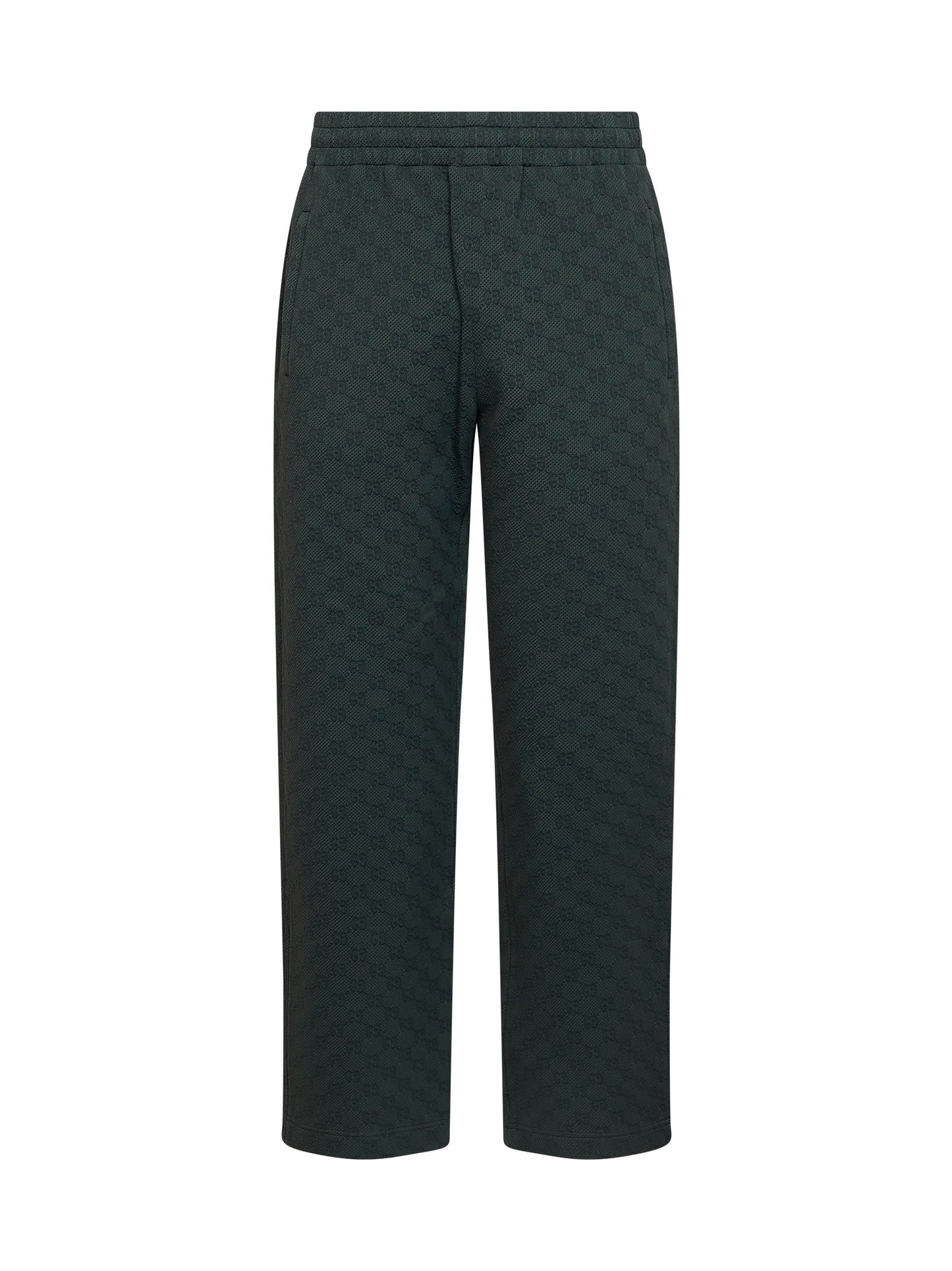 Pantaloni a gamba dritta con monogramma GG in verde