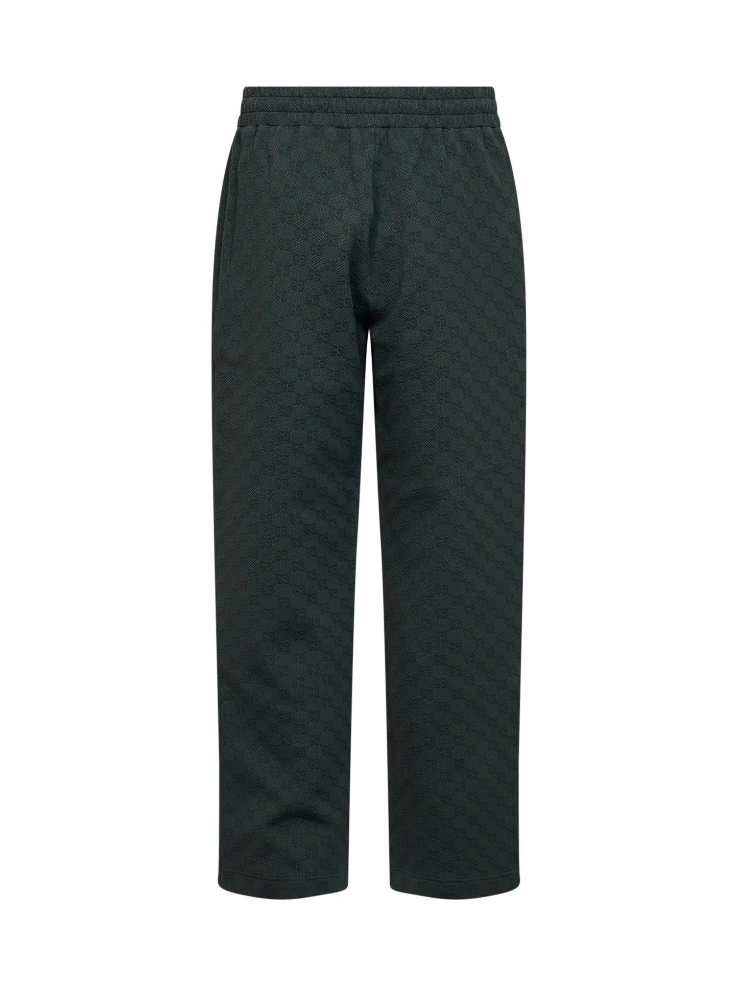 Pantaloni a gamba dritta con monogramma GG in verde