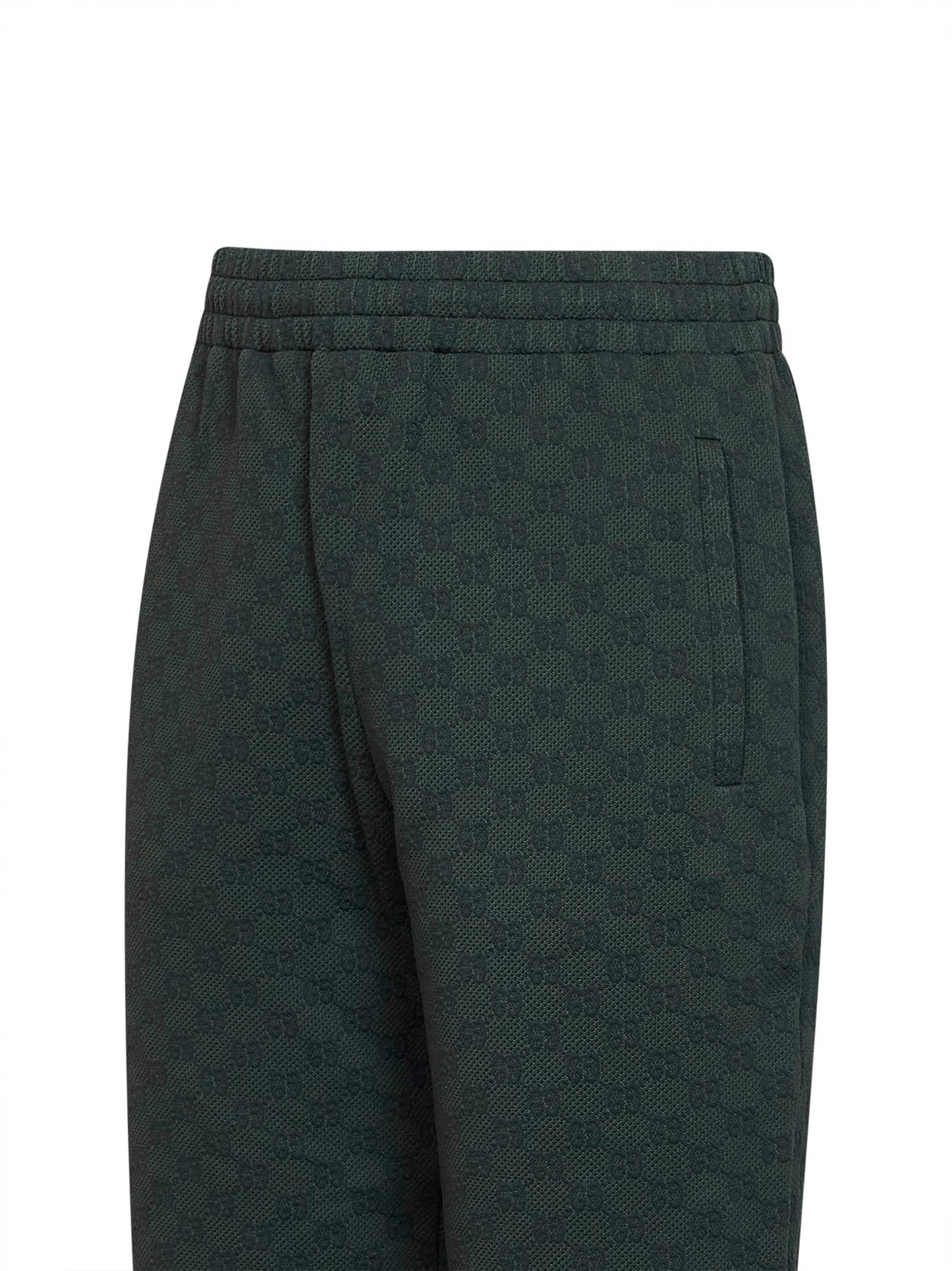 Pantaloni a gamba dritta con monogramma GG in verde