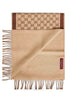 Beige and brown GG wool scarf