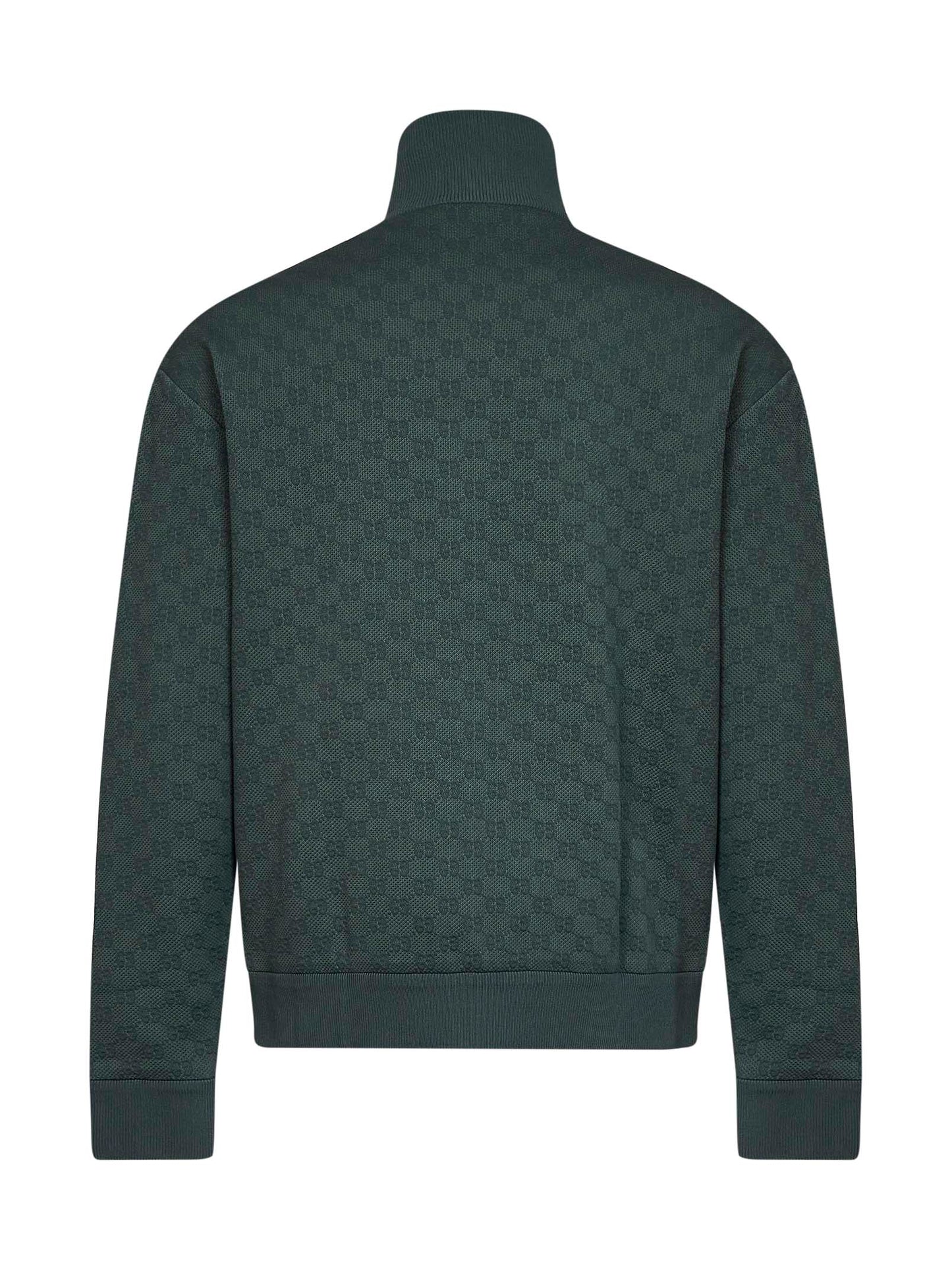 Giacca con zip in jersey tecnico GG verde scuro
