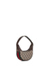 Beige and dark brown Ophidia small shoulder bag