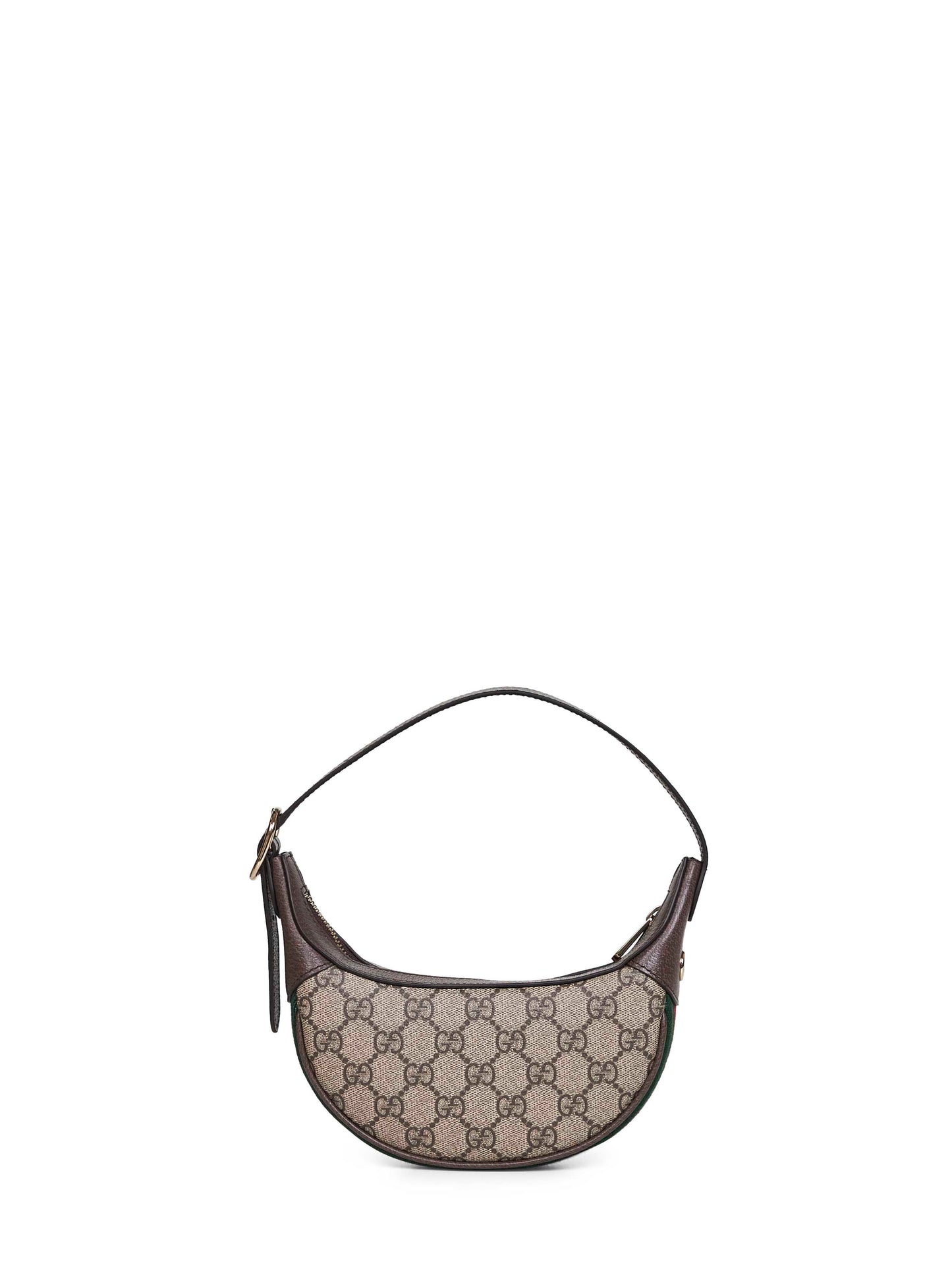 Beige and dark brown Ophidia small shoulder bag