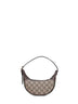 Beige and dark brown Ophidia small shoulder bag