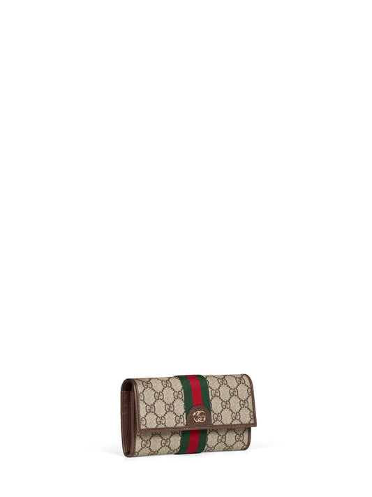 Beige and dark brown Ophidia Continental wallet