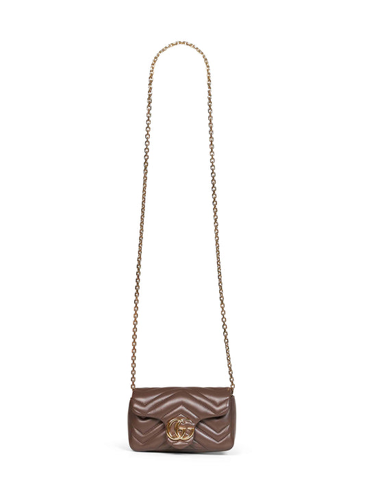 Borsa mini GG Marmont in marrone <BR/>