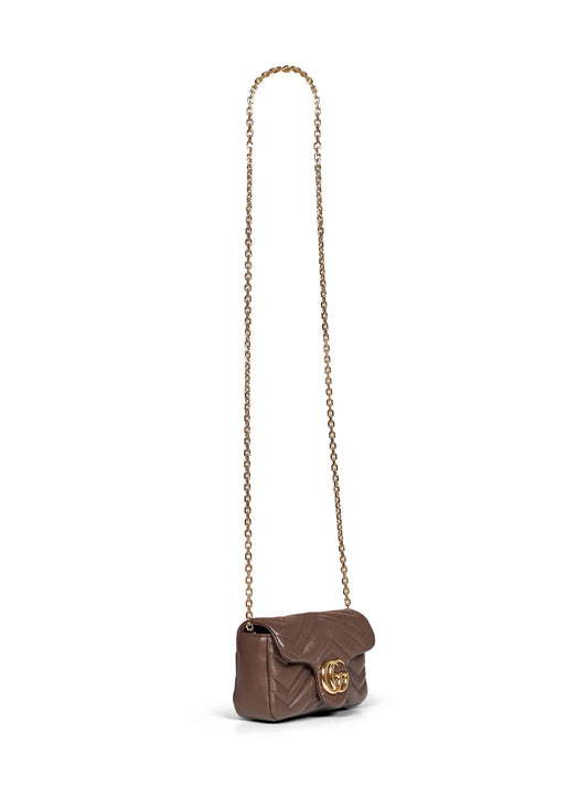 Borsa mini GG Marmont in marrone <BR/>