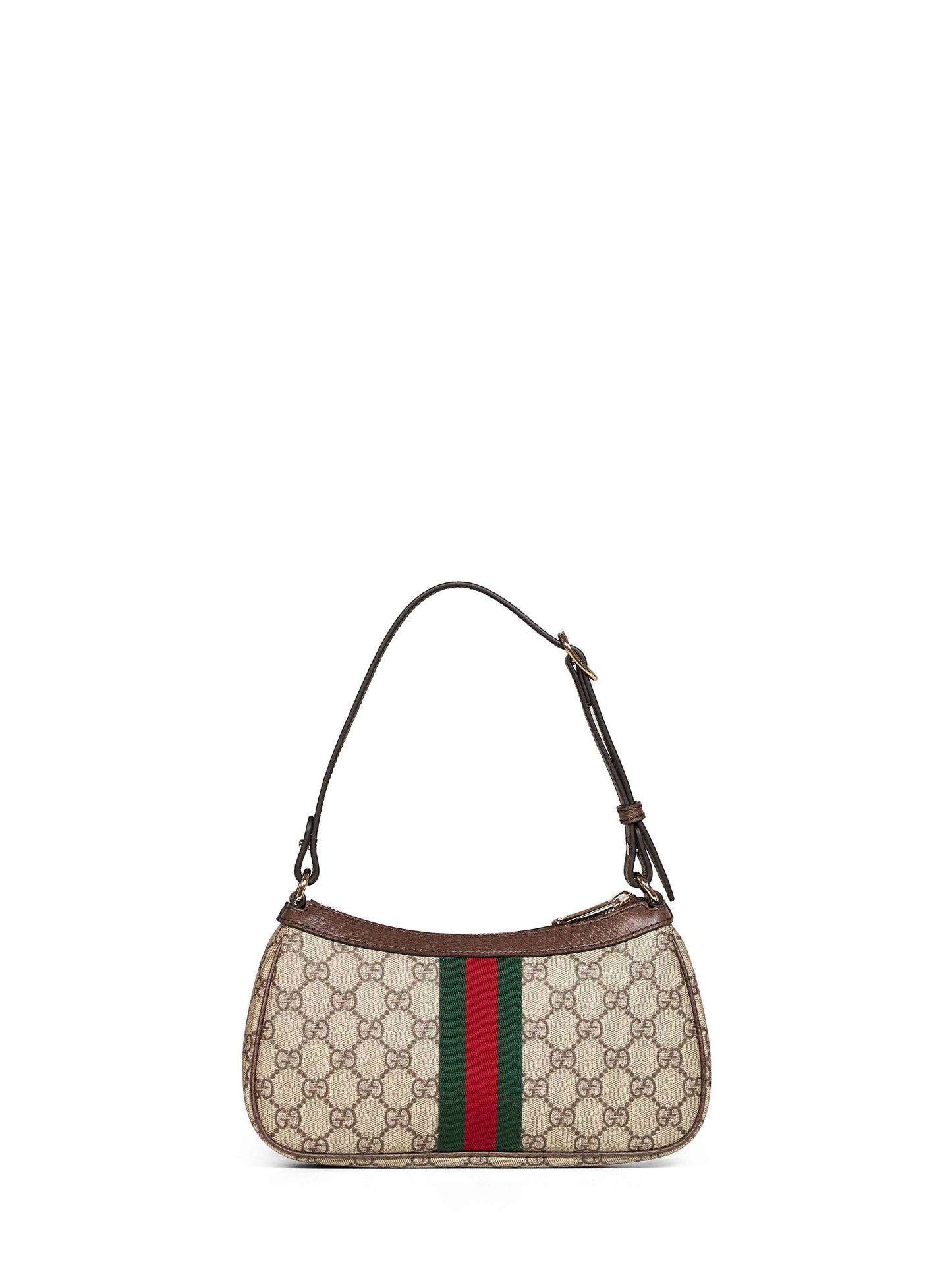 Beige and dark brown Ophidia small shoulder bag